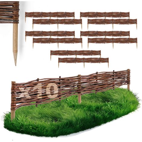 Lot de 10 Bordures Osier Bogateco Saule Naturel 100x10 cm (1/5)