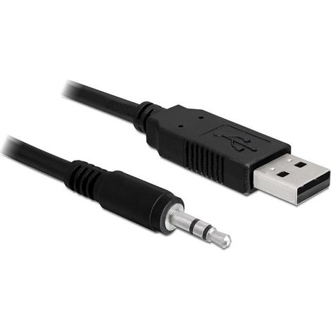 Delock Câble USB USB 2.0 USB-A mâle, Fiche jack 3,5 mm 1.80 m noir 83115