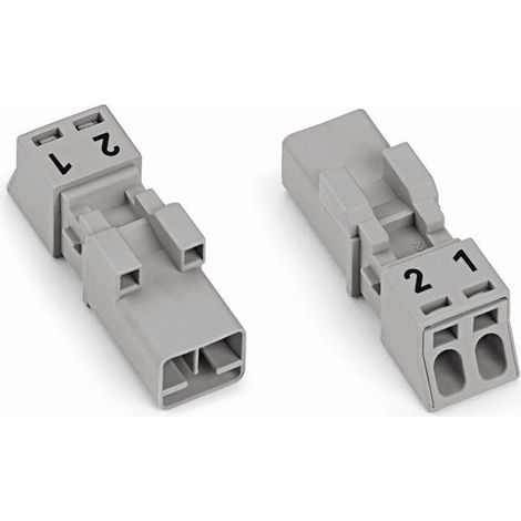 WAGO 890-252 conector de empuje gris 2 polos 16A