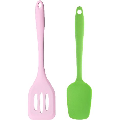 Ensemble Ustensiles Cuisine - Outils Silicone Spatules Résistance Chaleur Anti-Rayures Pour Casseroles Lot De 2 (1/5)