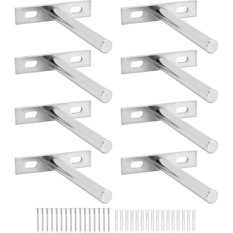 8 Pièces Fixation Étagères Murale Invisible - 100mm - Supports Étagères Flottante en Fer Solide (1/5)