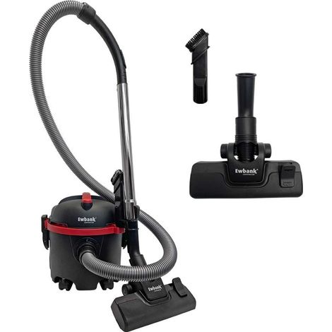 Ewbank EW4001 DV6 Dry Drum Vacuum Cleaner, 6 Litre Dust Container, Extra Long 8 m Power Cord, High efficiency floor brush, On-board tool storage, Black/Red (1/3)