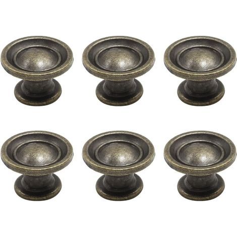 Runde Vintage-Griffe – für Möbel, Schränke, Kleiderschränke usw. – Kupfer (6er-Set), große Ausführung (1/5)