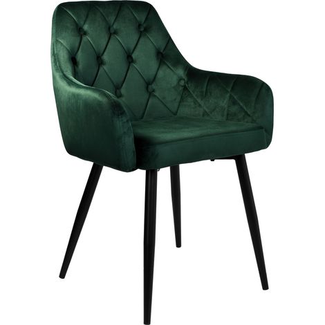 Silla de terciopelo verde oscuro de Atlanta (1/5)