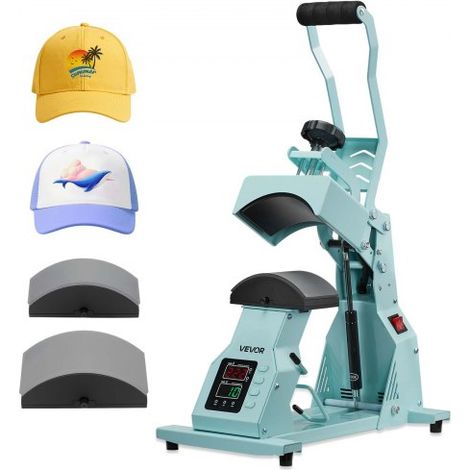 Pressa a Caldo per Cappelli con 2 Piastre Intercambiabili 16 x 6 (1/5)