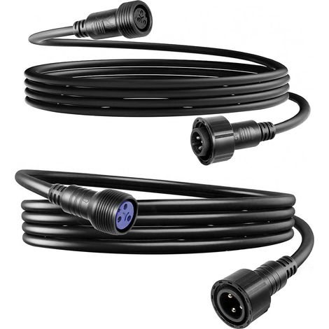 Cables Dmx Fil de Câble étanche, Cable Dmx Exterieur 2m + Câble Alimentation ip65 2m, Waterproof Extension Cable Outdoor avec Connecteurs Mâles et Femelles pour Connecteur Etanche Dmx Projecteur Led (1/5)