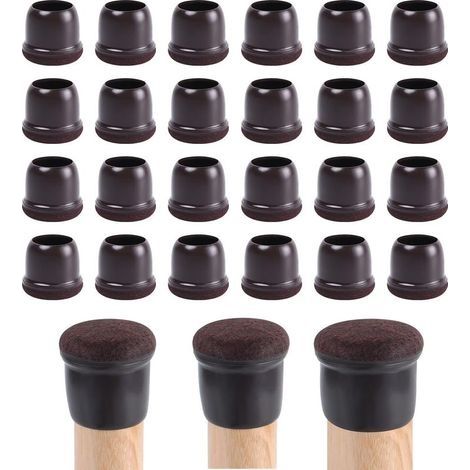 24 pcs Pieds de Chaise Silicone 14-19mm Protege Pied de Phaise,Plaquettes Pieds Meubles Chaise,Housses de Table Antidérapantes pour Meubles,Protections Bois pour Pieds de Meubles Marron Foncé (1/5)