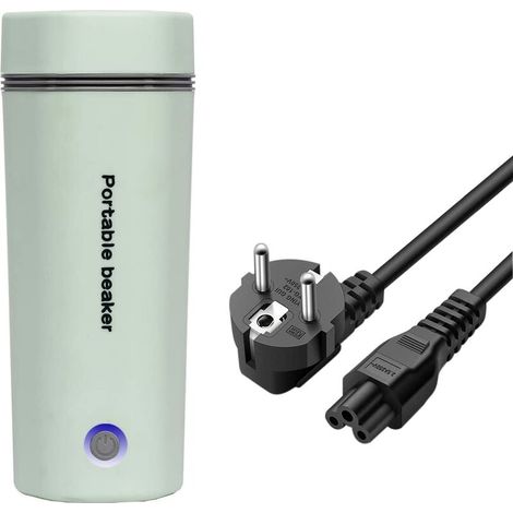 Bouilloire électrique de voyage - 450 ml - Mini théière 3 en 1 - Avec doublure en acier inoxydable 304 - 110 V 300 W - Arrêt automatique - Vert clair