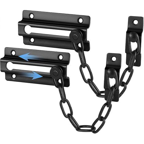 Verrou de porte à chaîne - Lot de 2 verrous de porte en acier inoxydable avec 12 vis, chaînes robustes et épaisses de qualité supérieure pour porte intérieure, sécurité enfant-AquaForge (1/4)