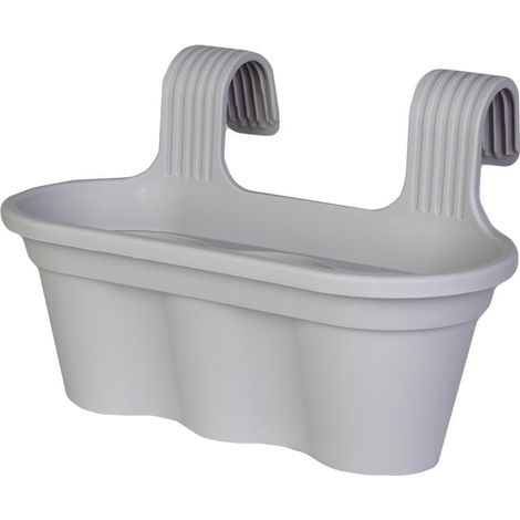 Vaso da fiori Trio per balaustra, grigio - Resistente alle intemperie (1/3)