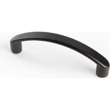 Asa de zamak con acabado negro mate, dimensiones:71x8x21mm y entrepuntos:64mm - (1/5)