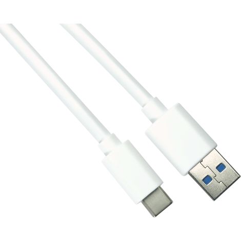 Câble USB RS PRO USB C vers USB A, 1m, Blanc ( Prix pour 1 )