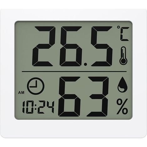 Thermo-hygromètre précis pour la gestion des animaux et la décoration des chambres d'enfants, blanc (1/5)
