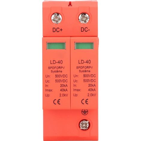 Dispositif de protection contre les surtensions PV Protecteur de disjoncteur photovoltaïque 2P 20-40KA DC 500V (1/5)