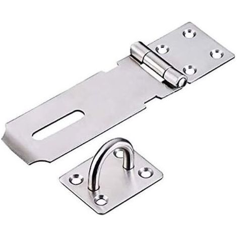Moraillon - Acier Inoxydable - Pour Porte Armoire Abri Jardin - 146 x 40 mm - Convient Cadenas Manille ≤19 mm - Lot de 1 (1/5)