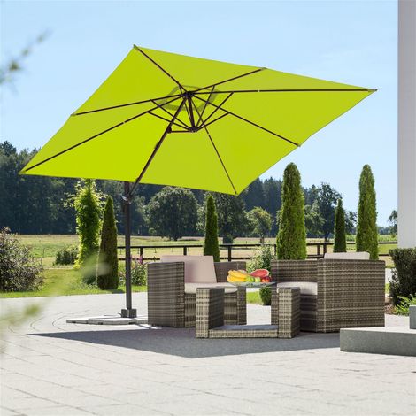 Schneider Ampelschirm Rhodos Junior apfelgrün 270 x 270 cm inkl. Sonnenschirmhülle Ampelschirm (1/5)