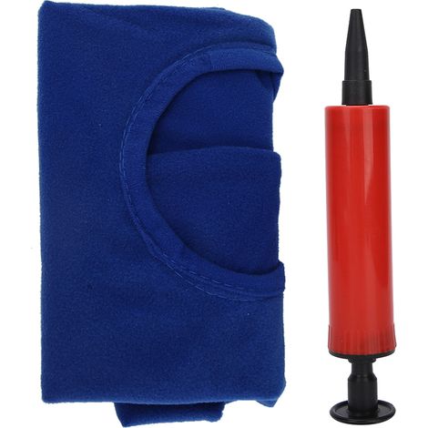 Coussin anti-escarres rond bleu, gonflable et respirant pour patient alité (1/5)