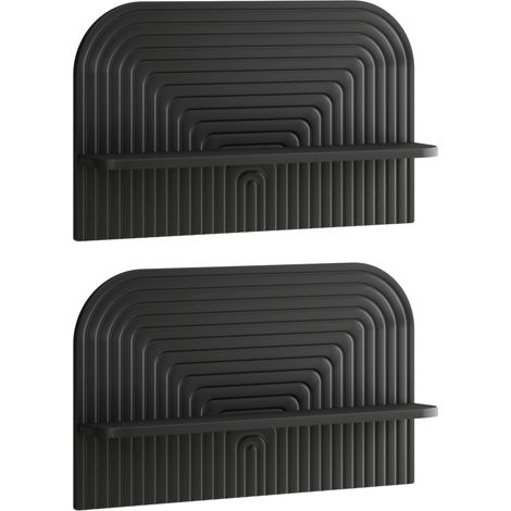 Wandregal 2 stk. Schwarz 60 x 13.5 x 37.5 cm Holzwerkstoff vidaXL (1/5)