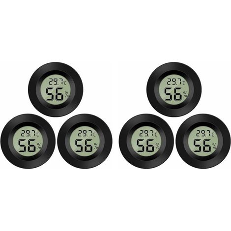 Lot de 6 thermomètres hygromètres numériques LCD, mesure de température et d'humidité pour serre, sous-sol, humidificateur et chambre (1/5)