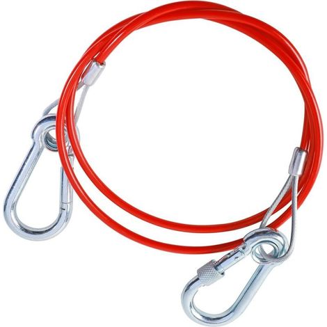 Cable Remorque,Câble de Sécurité pour Remorque,1 Meter Câble Frein Sécurité avec Mousqueton,Convient à Tous Les Types de Followers et de caravanes Freins,Camping-Cars,Bateaux et Plus (1/5)