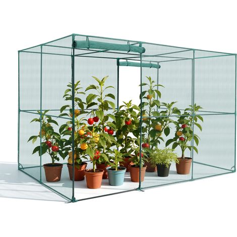 VEVOR Jaula Protectora para Cultivos, con Puerta con Cremallera, Resistente al Viento, Cubierta para Bancales Elevados de Exterior, para Jardín, Patio o Cesped, 2900 x 1940 x 1940 mm, Color Verde (1/5)