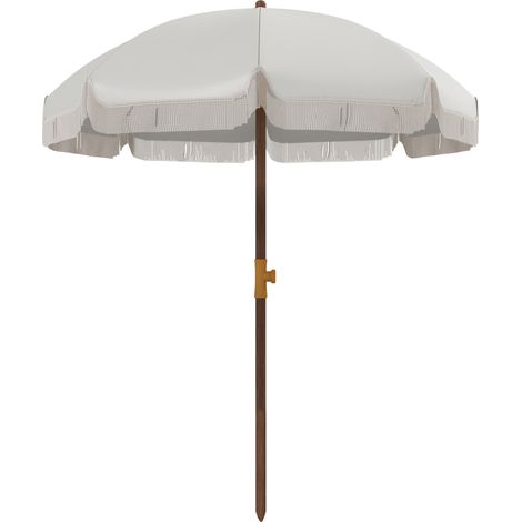 Parasol Urarte Bohème Franges UV40+ Extérieur Plage Jardin Crème
