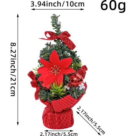 Mini sapin de Noël de table 20 cm, petite décoration de Noël à poser, ornement festif pour table, bureau, chambre et salon, idée cadeau pour enfants et fêtes (1/5)