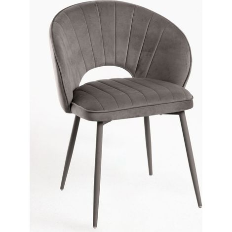 Sillas Comedor - Silla Milbur Terciopelo - Gris