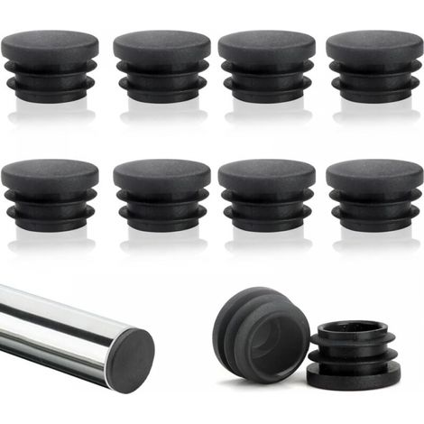 Lot de 10 capuchons de lattes rondes de 28 mm, capuchons de lattes en tube rond, capuchons de chaise ronds en plastique, capuchons d'ailes ronds, protection parfaite pour les meubles et les sols (1/4)