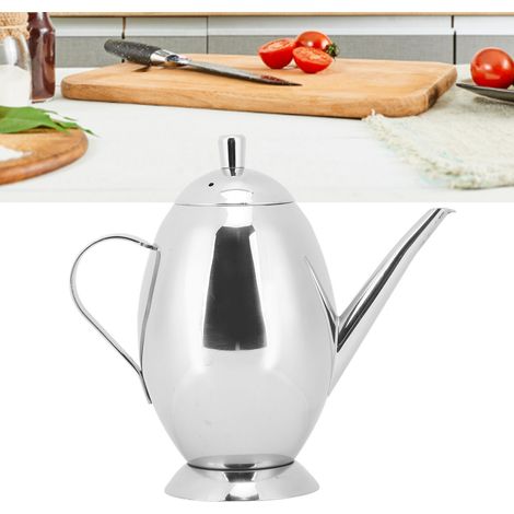 Pot à huile en acier inoxydable 304, bouteille d'huile de sésame ménagère, bidon d'huile de cuisine de style européen, étanche et résistant à l'huile, pot pour sauce soja, petit format 500 ml (1/5)