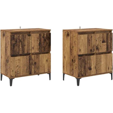Sideboards 2 pcs Old Wood 60 x 35 x 70 cm Engineered Wood vidaXL (1/5)