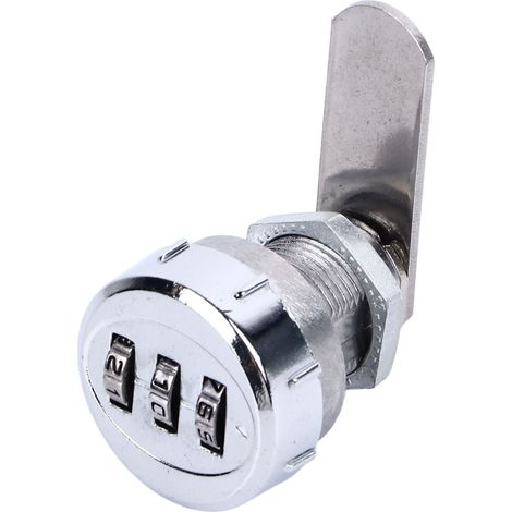 Serrure à came combinée mini à code 3 chiffres pour armoire, tiroir, boîte aux lettres, bureau L20 (1/5)