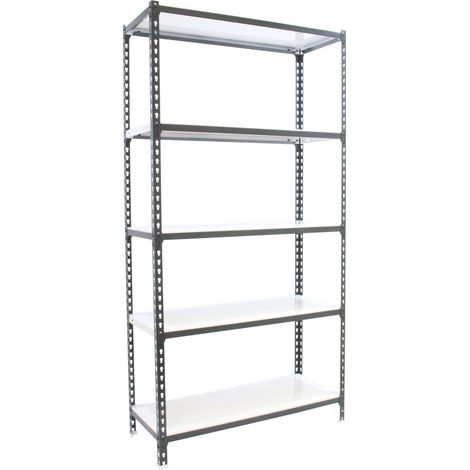 Étagère Rangement et 5 Niveaux, 180 kg Capacité de Charge et Point de Flexion, 2000x1000x400 mm, Étagère Charge Lourde, Étagère Garage, Anthracite/Blanc (1/5)