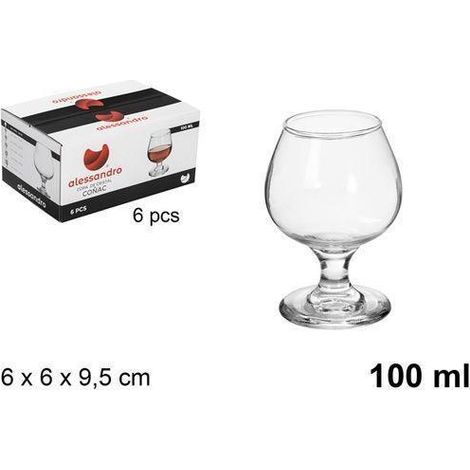 10 cls copa coñac brandy clasica 100cc alessandro - caja 6 unidades