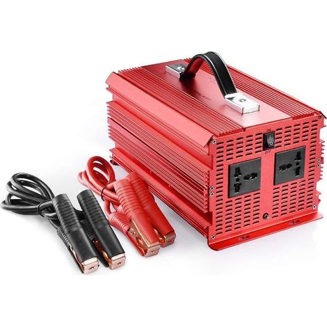 2000W Convertisseur 12V 220V 230V Camping Car, 2 AC Prises Européennes Sinus Modifié avec 2 Pinces (1/5)