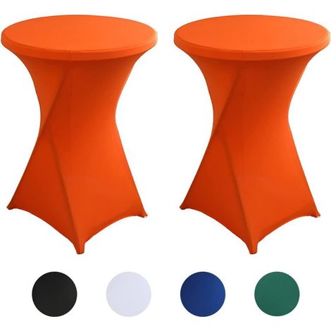 2er-Set Stehtisch Hussen Ø 80x110 cm, Stretch, Orange