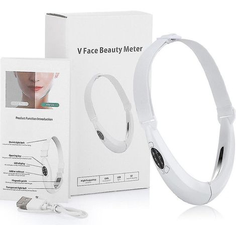 Appareil de massage sculptant le visage en V, liftant et réduisant le double menton, blanc (1/5)