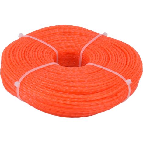 2.4 mm 120 m torsade orange lourd fil de coupe pour débroussailleuse Husqvarna, Ryobi, Stihl – bobine fil nylon résistant (modèle 2,4 mm x 120 m) (1/5)