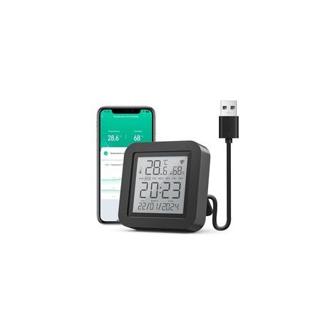 Termometro igrometro intelligente, termometro da interni Wi-Fi con sensore di umidità e avvisi tramite app, controllo tramite app, termoigrometro per cantine vinicole, compatibile con Alexa (1/4)
