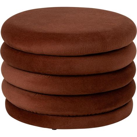 Pouf Coffre Côtelé "Mich" 59cm Rouille (1/4)