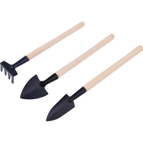 Ensemble de 3 outils de jardin : petits outils à main en métal pour ameublir la terre et désherber, parfaits pour la plantation et le jardinage floral.