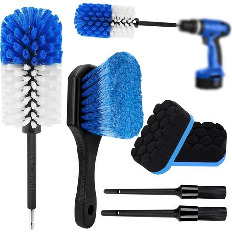 Kit de nettoyage jantes pour perceuse - 4 pièces - Auto, Moto, Vélo (1/5)