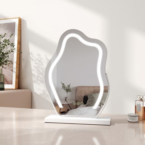 EMKE Irregular Latest Fashionable Dressing Table Mirror 30x40cm 360° Rotating LED Hollywood Mirror with 3 Colour Light Modes (1/5)
