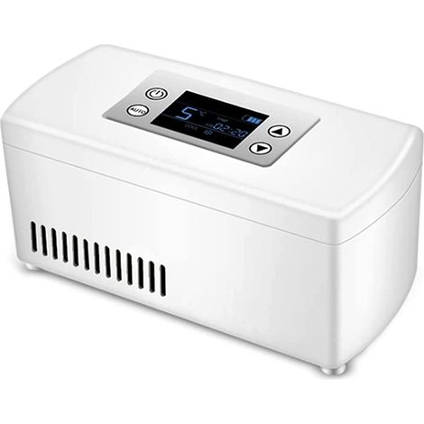 Frigorifero portatile per insulina, frigorifero intelligente per medicinali, mini frigorifero compatto per medicinali diabetici, 2-8 °C per viaggi in auto a casa (dimensioni: batteria singola) (1/5)