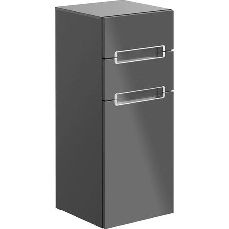 Finion, Armoires latérales, 418 x 936 x 270 mm, Angulaire,avec meuble étagère (éclairé), modèle suspendu, En bois, éclairage LED, 1x LED / 2,3W, 2700 K à 6480 K, White Matt Lacquer