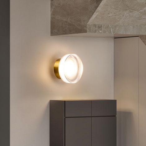 Moderne LED Wandleuchte Runde Wandlampe Kreative Golden Wandbeleuchtung Warmweißes Licht Ø13.5cm