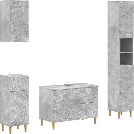 Maison Exclusive - Set di Mobili da Bagno da 4 Pezzi DELFT Grigio Cemento (1/5)