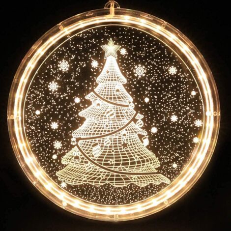 Guirlandes lumineuses de Noël pour décorations d'intérieur à piles, guirlandes lumineuses 3D suspendues pour mur, fenêtre, allée, patio, chambre, bla (1/5)