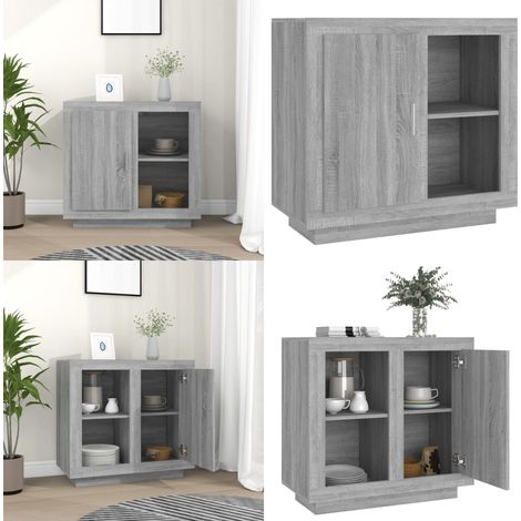 Sideboard Grau Sonoma 80x40x75 cm - Holz - Stauraum (1/5)