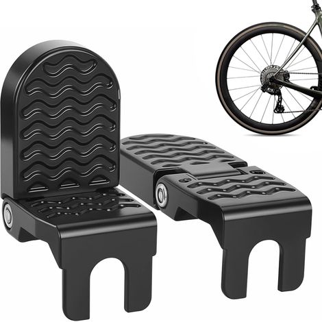 Pédales arrière de vélo - 11,6 cm - 1 paire de repose-pieds pliables - Pédales passagers pour vélo électrique - Accessoires d'équitation pour les cyclistes, les amateurs de cyclisme, le quotidien, les (1/5)